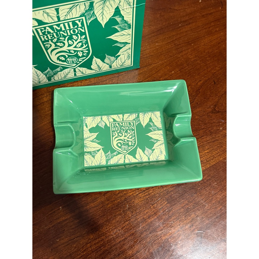 Drew Estate Cigar Family Reunion Green Ceramic Ashtray with Original Box